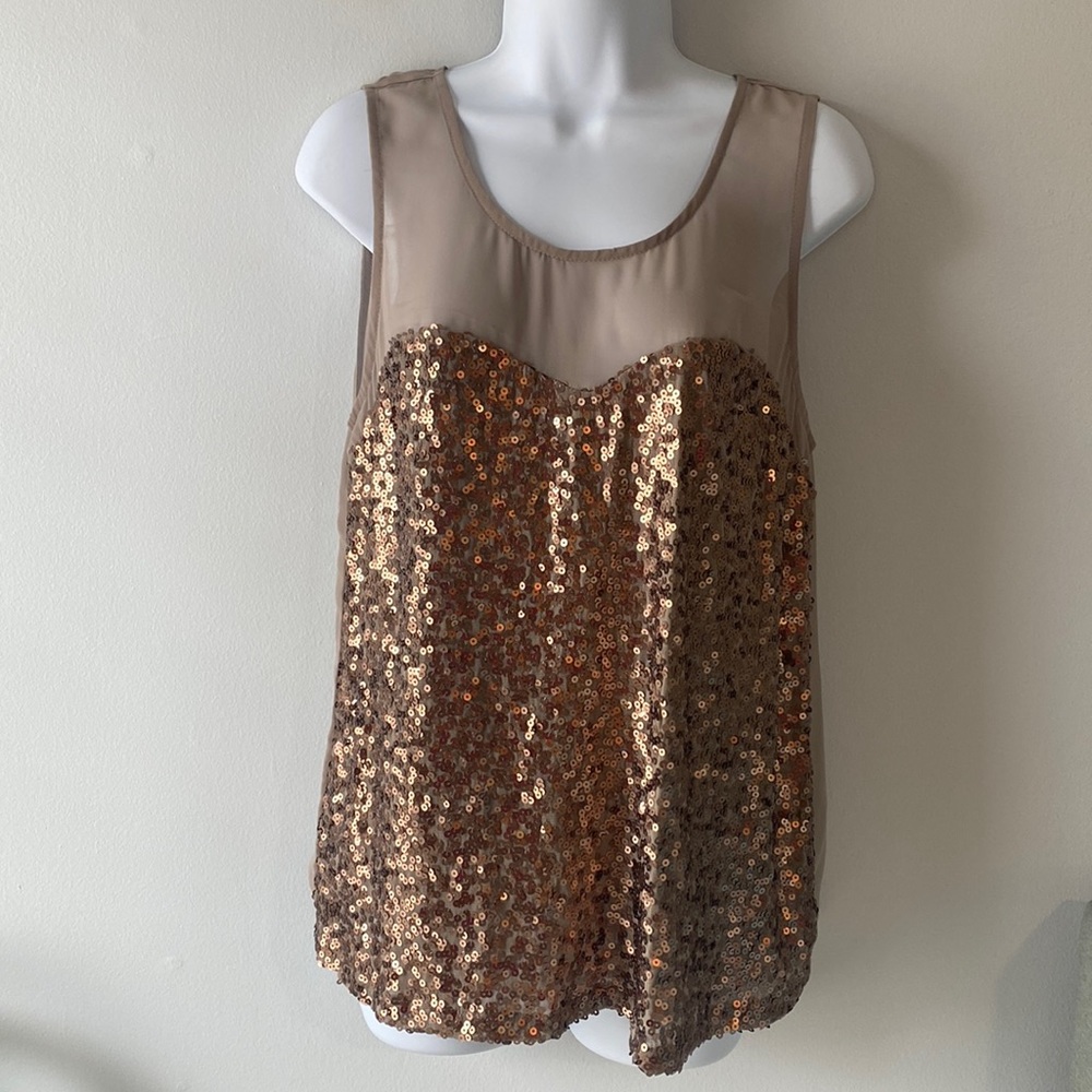 Kut from the Kloth Ivory Sequin Sheer Tank